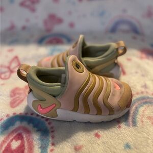 Nike Pink and Tan Kids' Slip-On Shoes